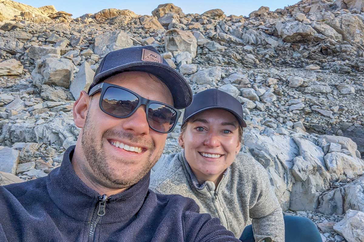 Bailey and Daniel take a selfie in Mount Cook National Park