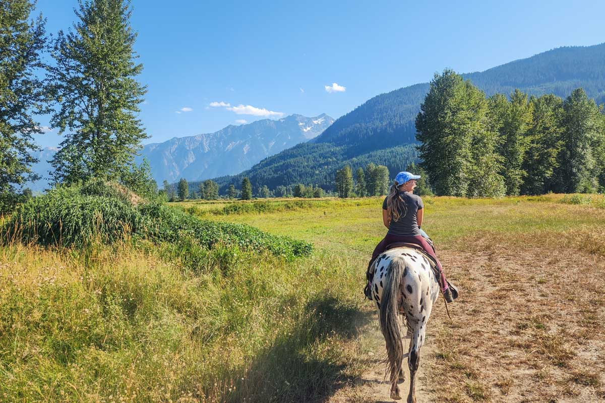 Bailey horseback riding in Pemberton, BC