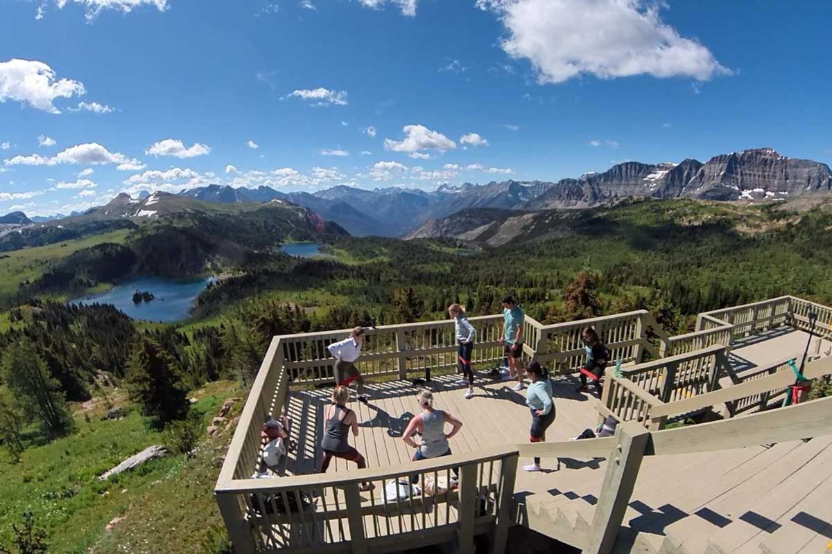 Banff Sunshine Gondola barre and Fitness class