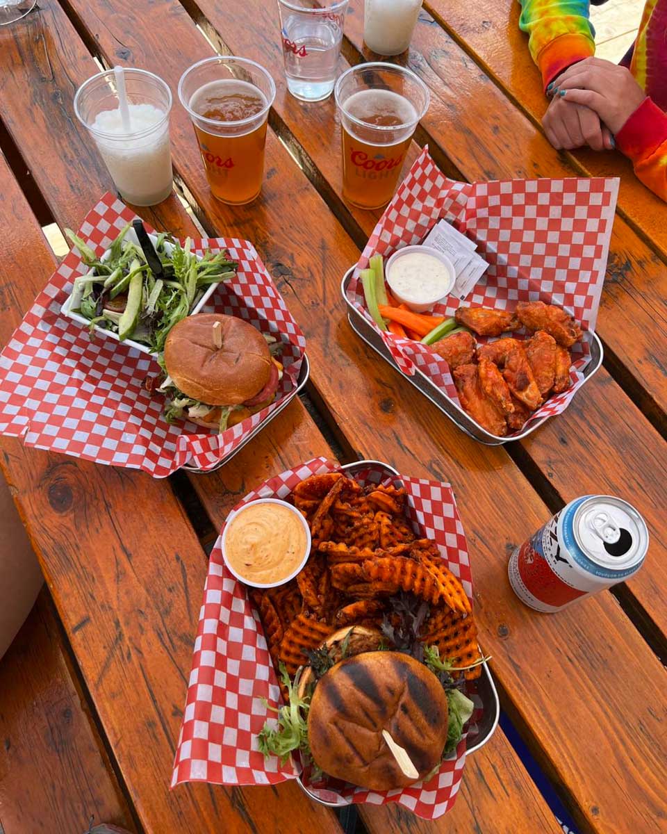 Food at Trappers at the top fo the Banff Sunshine Gondola