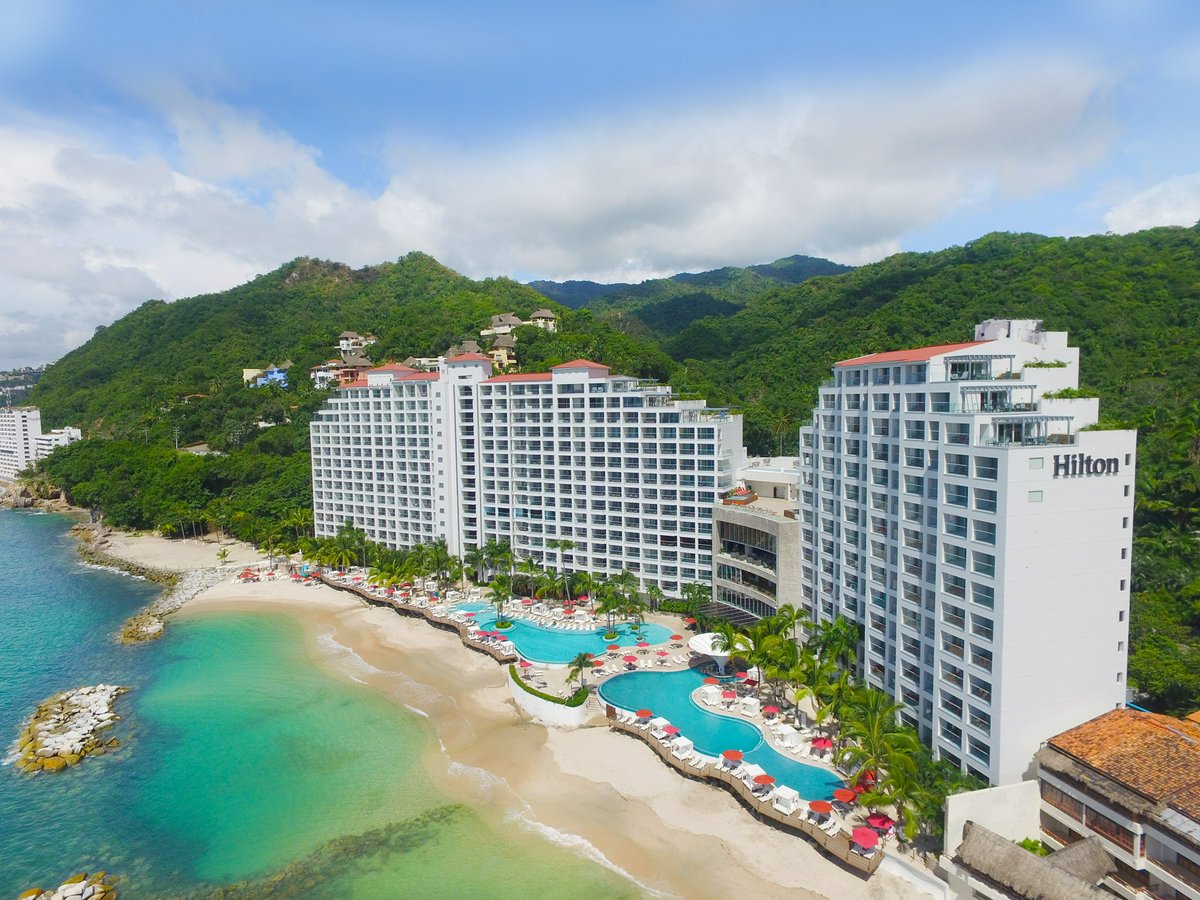 Aerial view of Hilton Vallarta Riviera on a sunny day