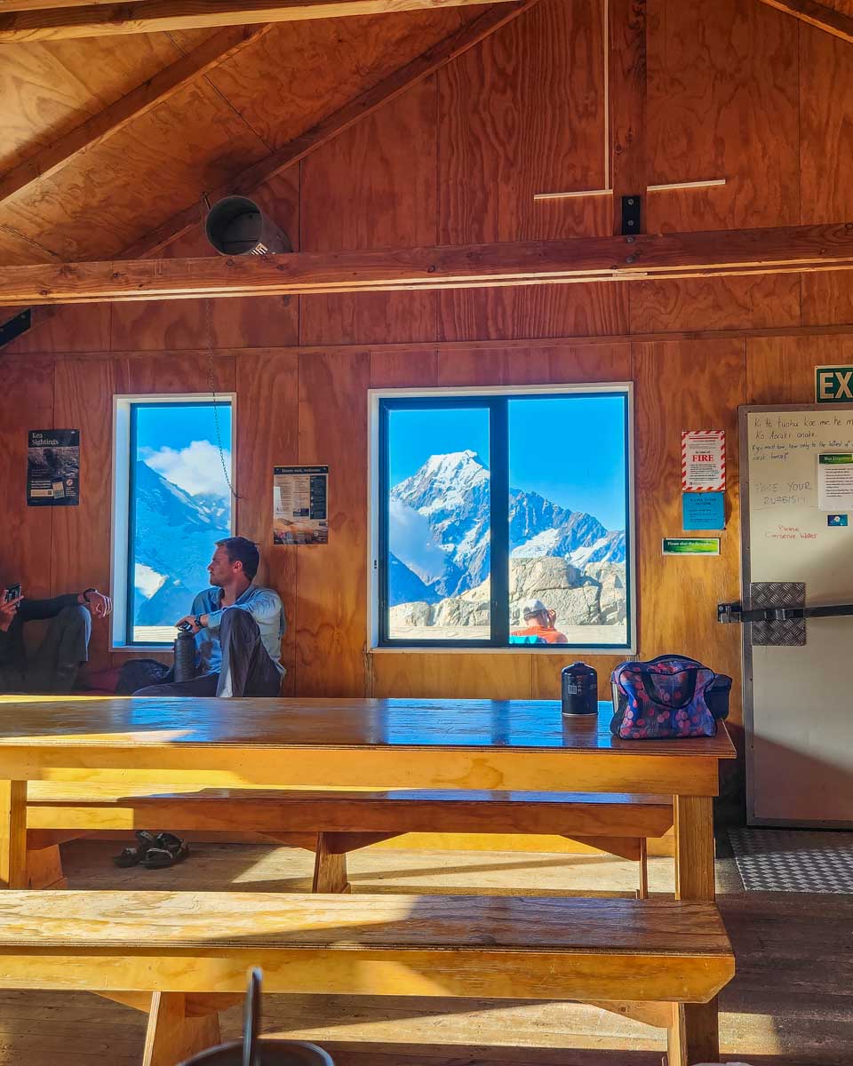 Inside the Mueller Hut common area