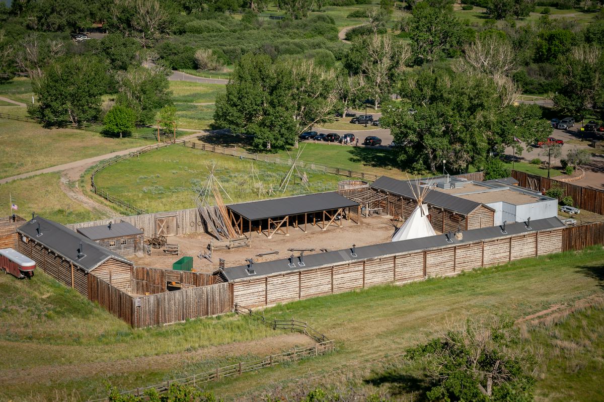 Fort Whoop-Up Interpretive Centre in the summer
