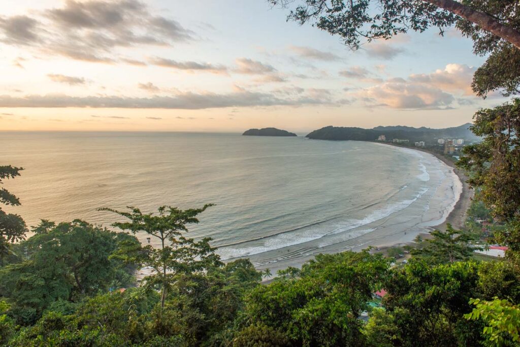El Miro viewpoint at sunset in Jaco