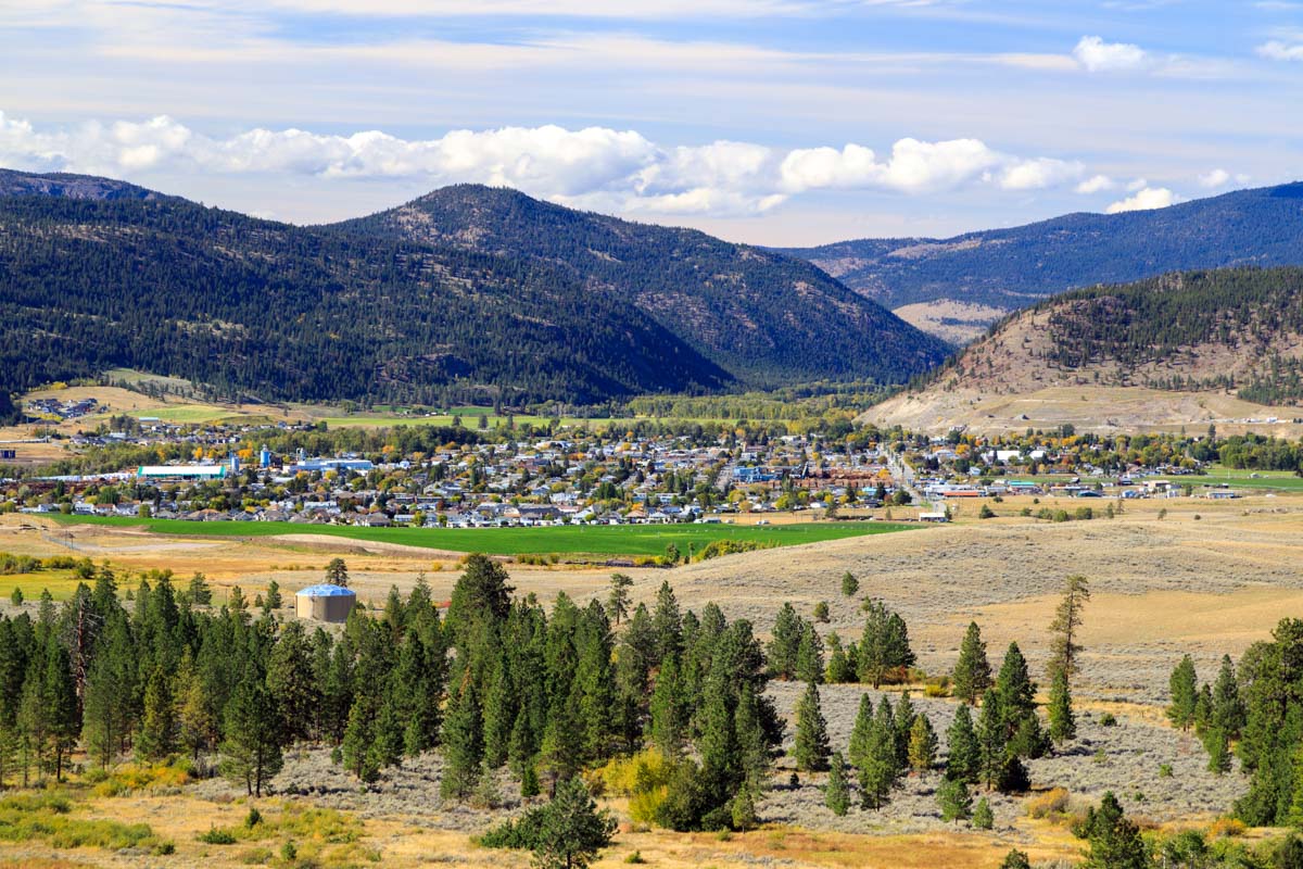 View of the town of Merritt, BC