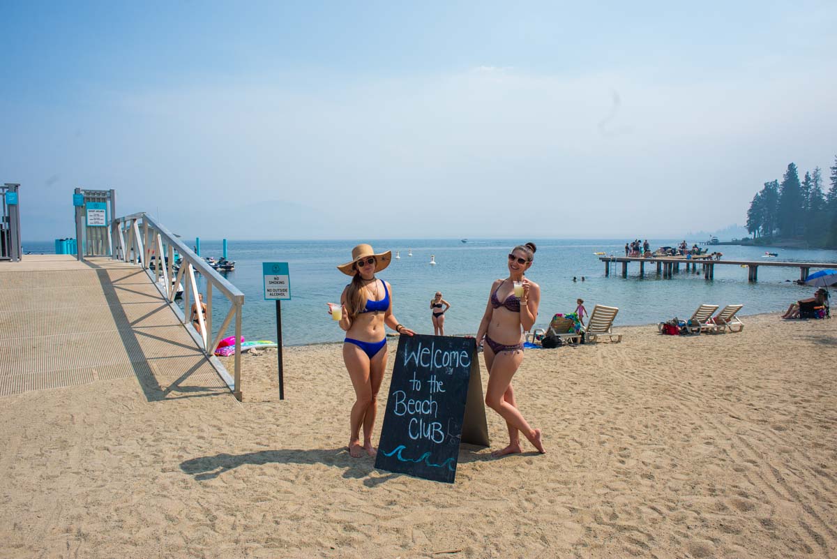 Relaxing at the beach at Lake Okanagan Resort