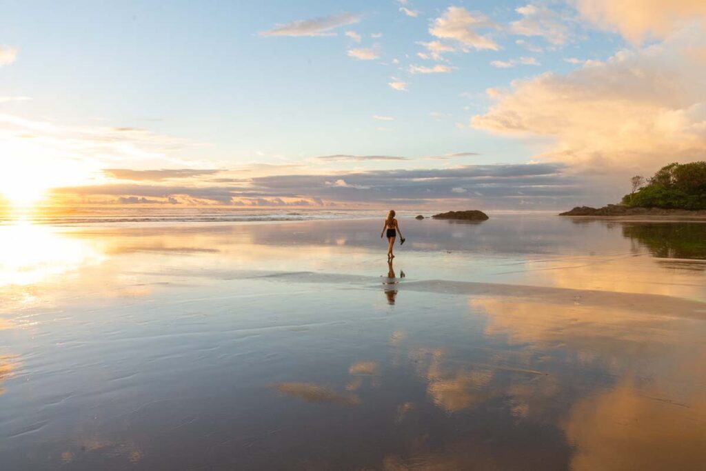 Sunset on Dominical beach, costa Rica