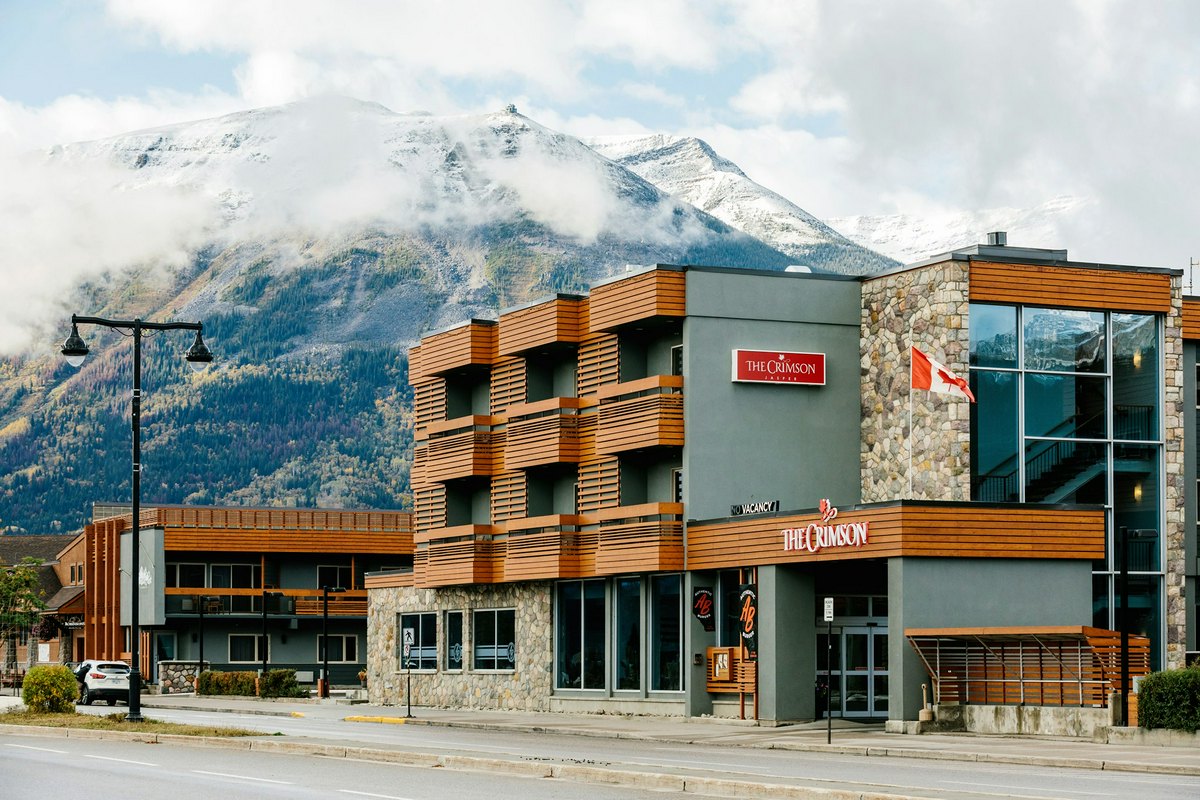 Mountains in the background behind The Crimson Jasper