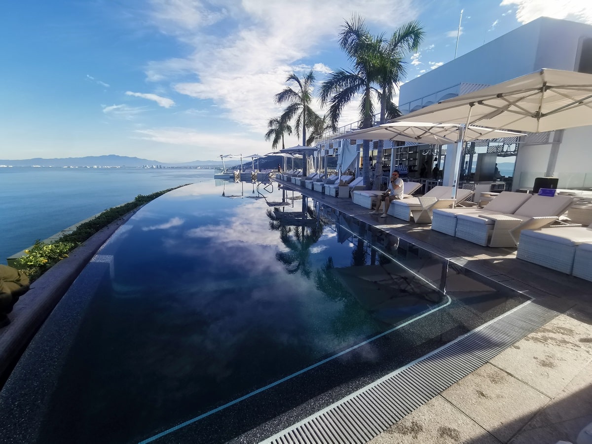 rooftop pool at a hotel in Puerto Vallarta