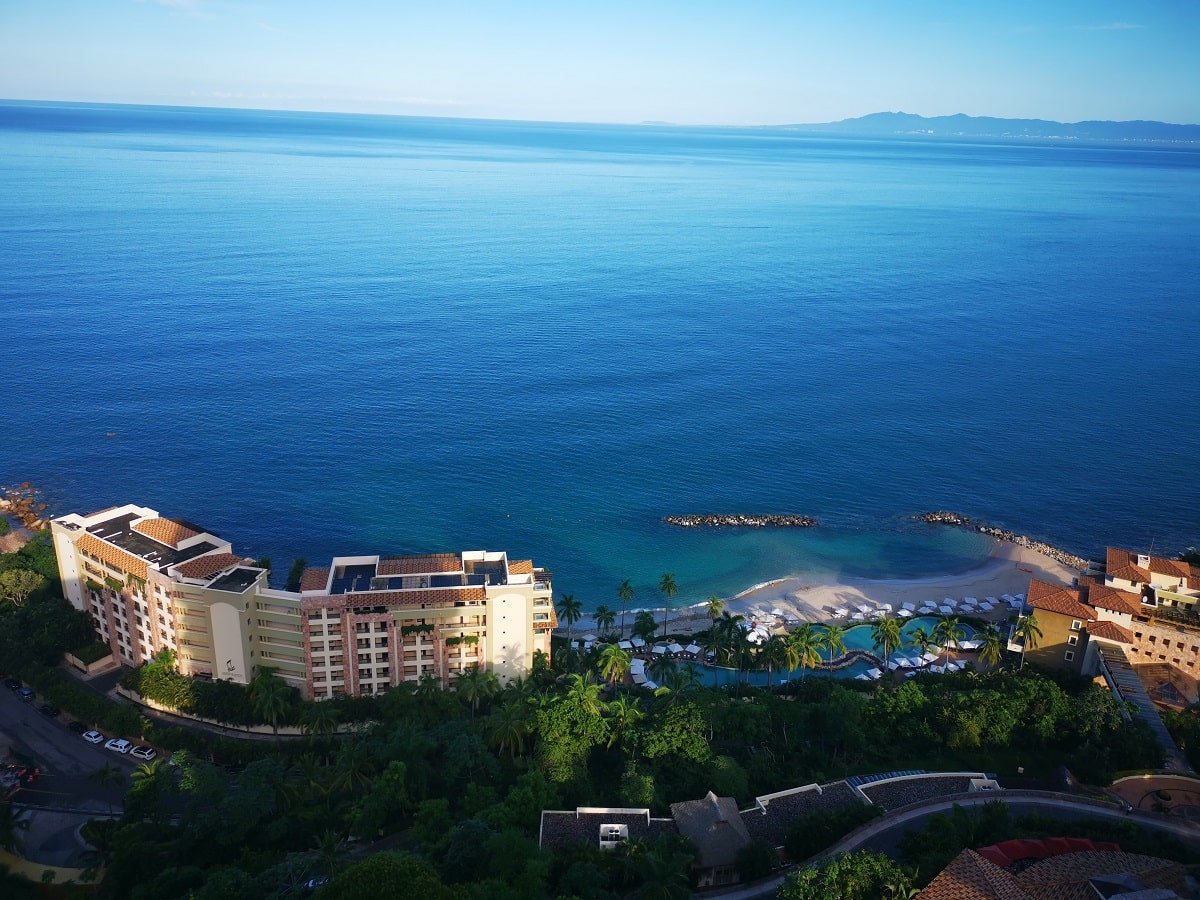 view from above of a hotel in the South Zone of Puerto Vallarta
