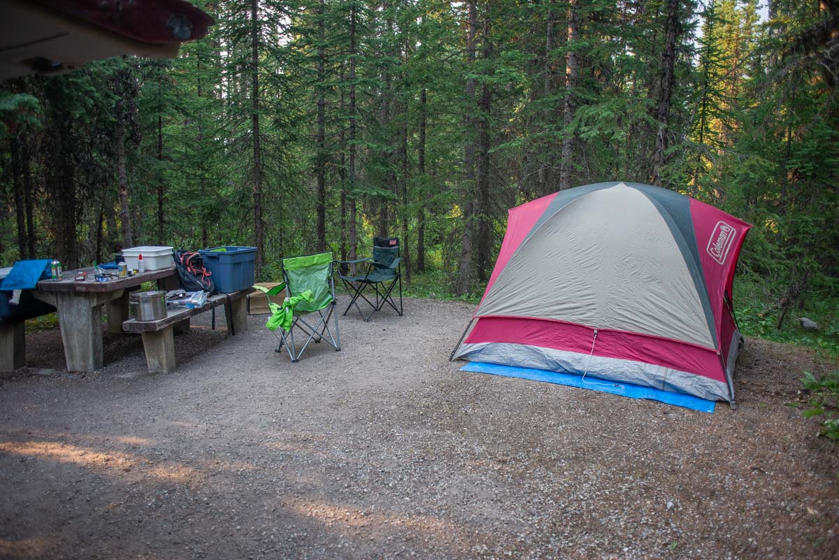 Our campsite at Marble Canyon campground in Kootenay National Park