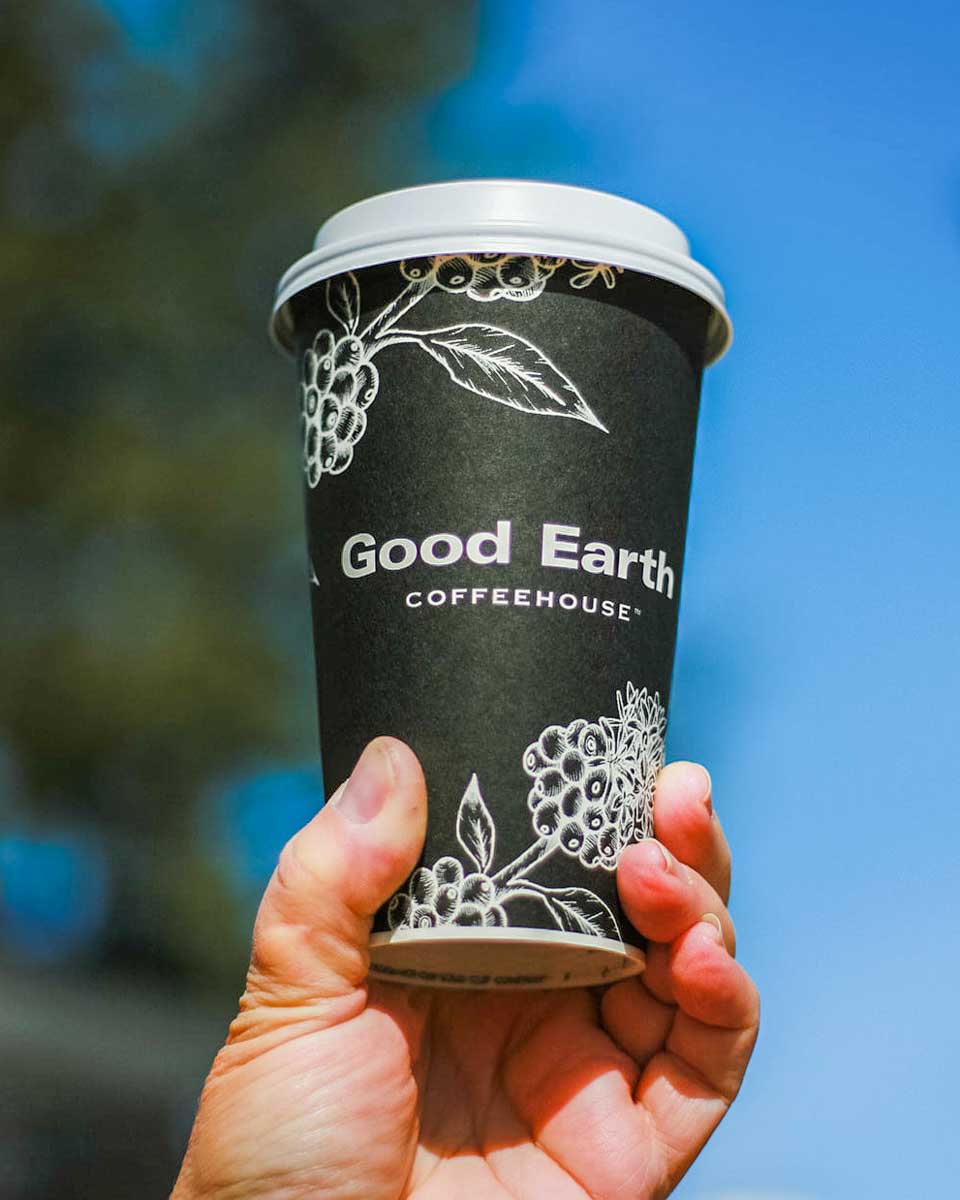 A coffee from Good Earth Coffeehouse in Canmore