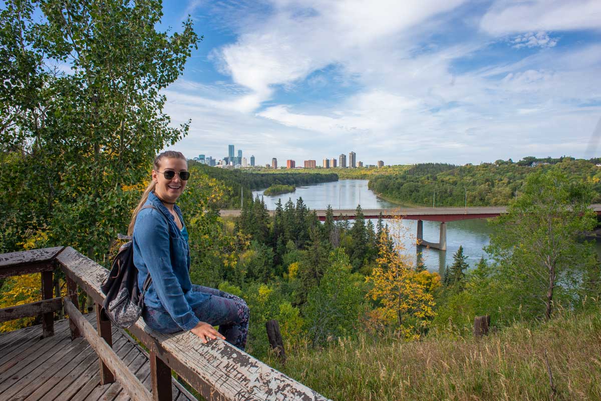 Bailey poses for a photo in the river valley in Edmonton