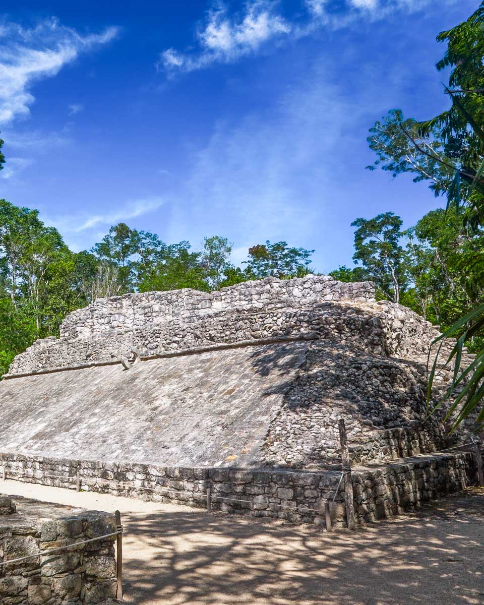 Coba ruins ball court near Tulum, Mexico