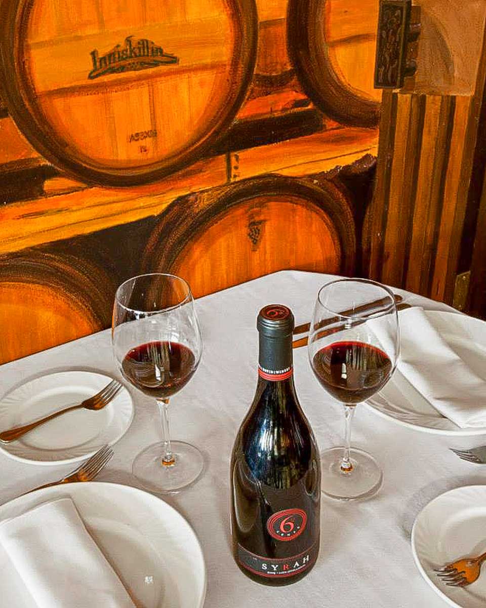 Wine on a table at Syrahs of Jasper