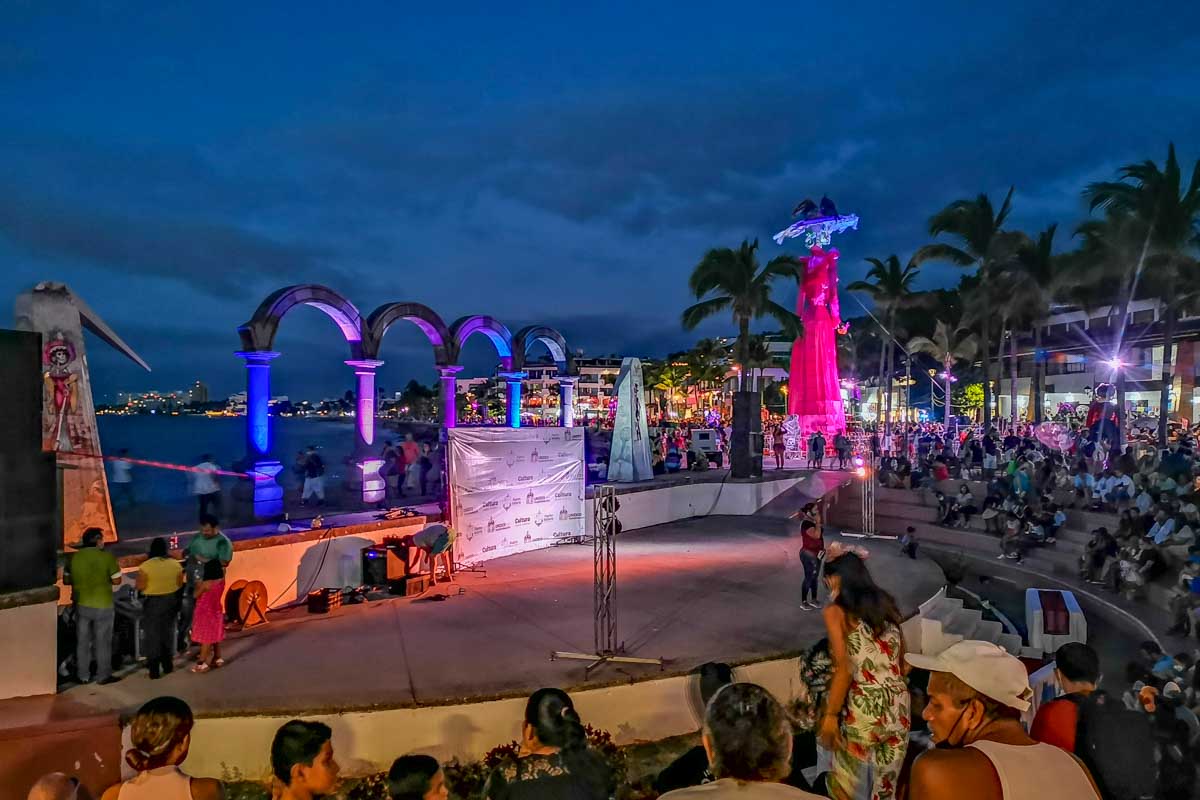 A show on the Puerto Vallarta Amphitheater during Day of the Dead