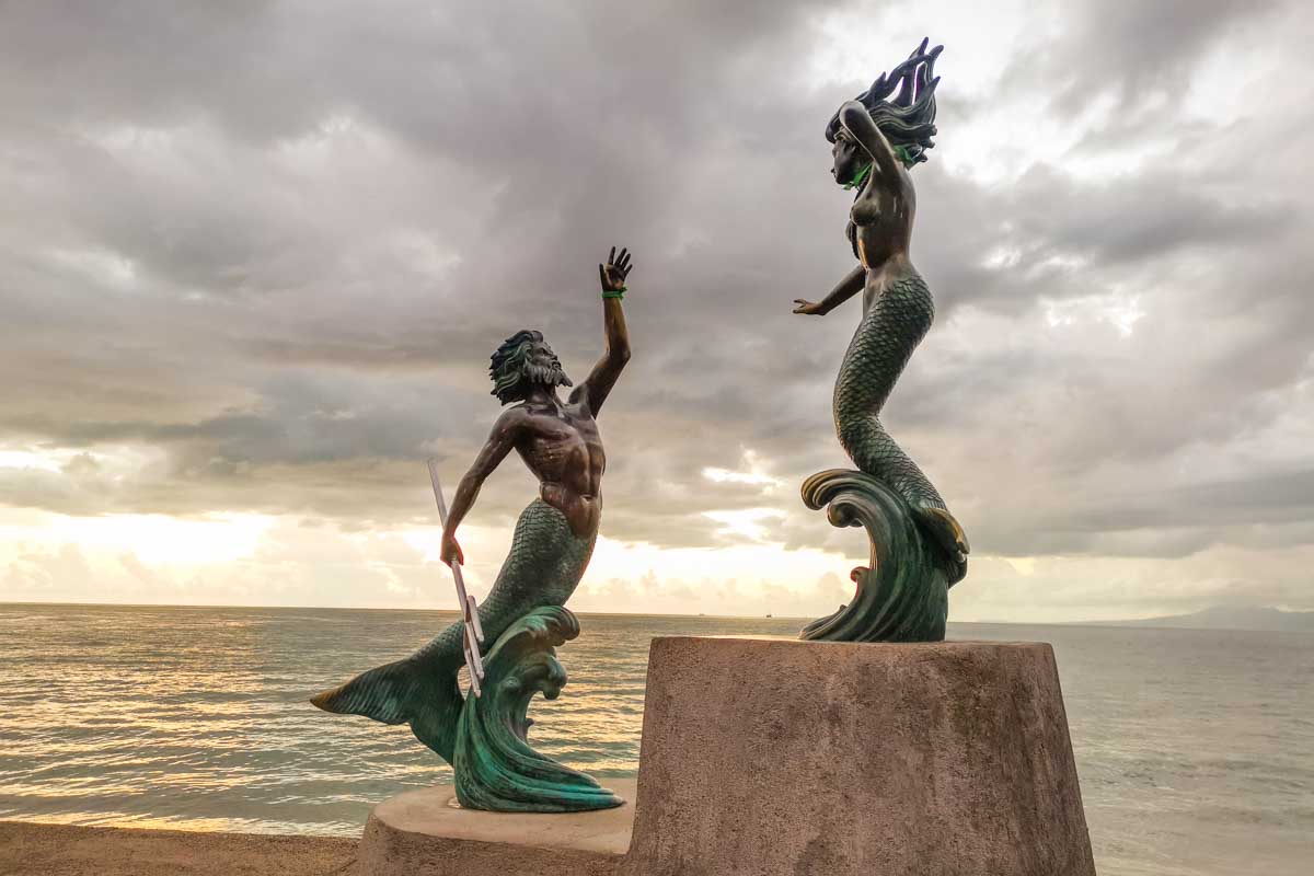 Art sculptures along the Free Art Sculptures Walk on the Puerto Vallarta Malecon