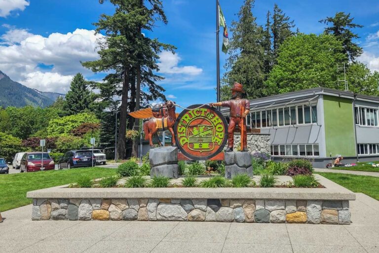 District of Hope sign in Hope, BC