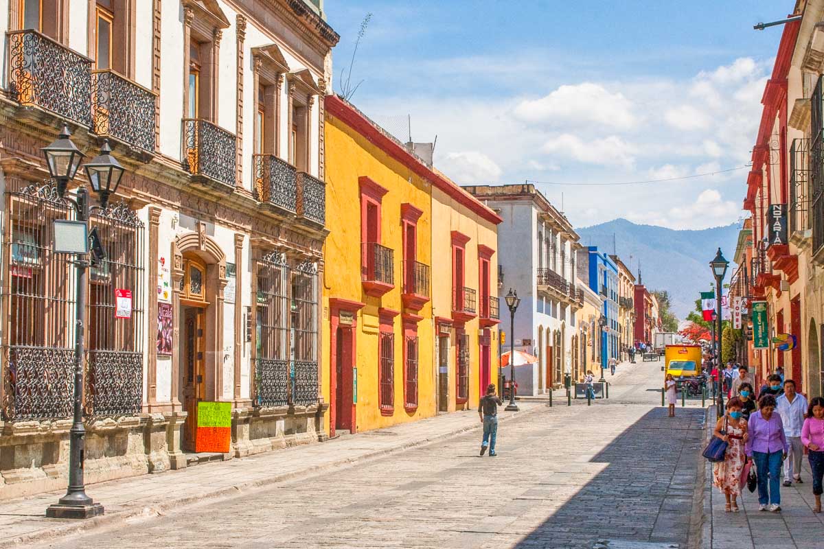 A beautiful street in the heart of Oaxaca, Mexico