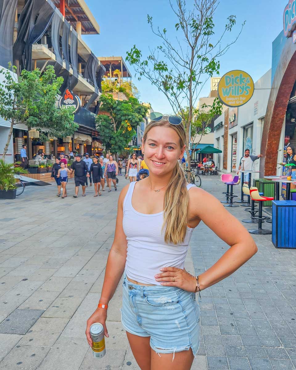 Bailey poses for a photo on 5th avenue in Playa Del Carmen, Mexico