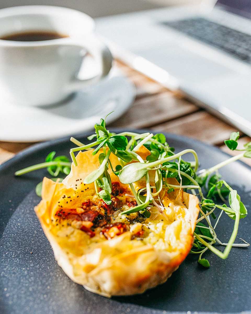 Coffee and food at Bright Jenny Coffee in Kelowna, BC