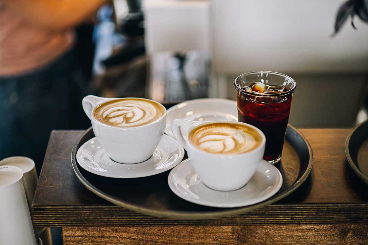 Coffees at Bright Jenny Cafe in Kelowna, BC