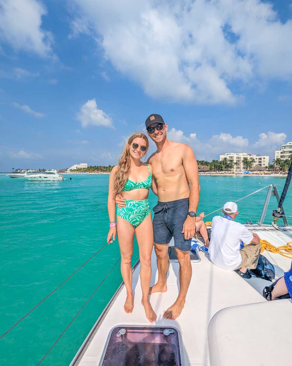 Daniel and Bailey on a sailing trip from Cancun, Mexico