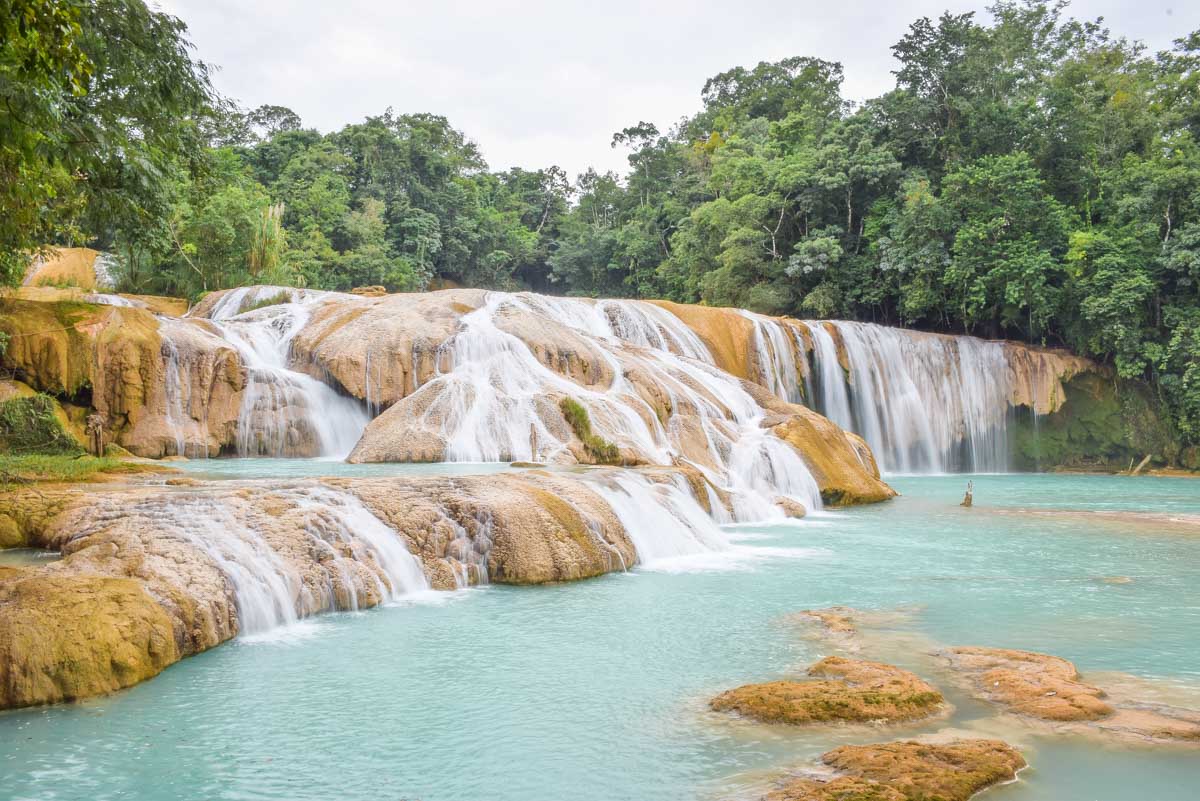 One of the waterfalls at Agua Azul in Chiapas, Mexico