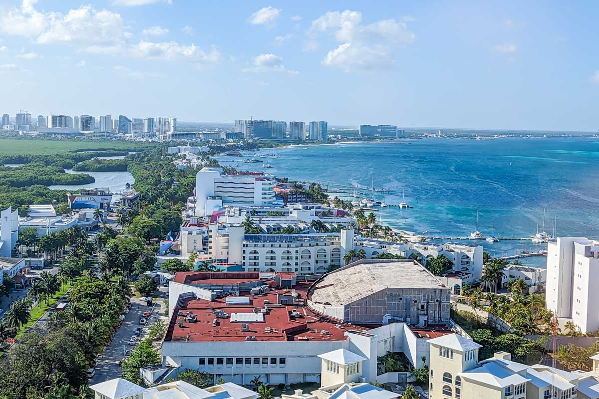 View from the Cancun Scenic Tower over the Mayan riviera!
