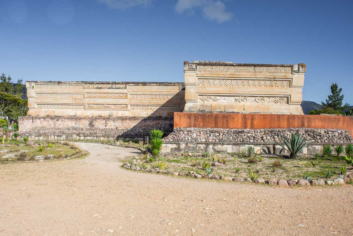 a large square ruin at Milta in Oaxaca