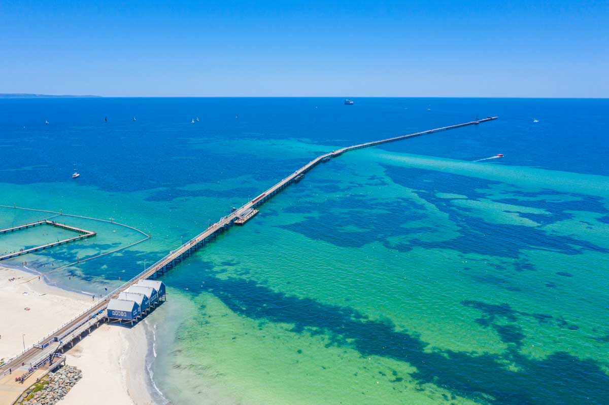 Busselton jetty as seen from a scenic flight