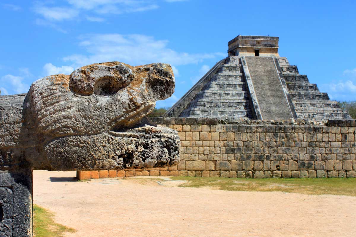 Chichen Itza temple taken from Great Ball Court