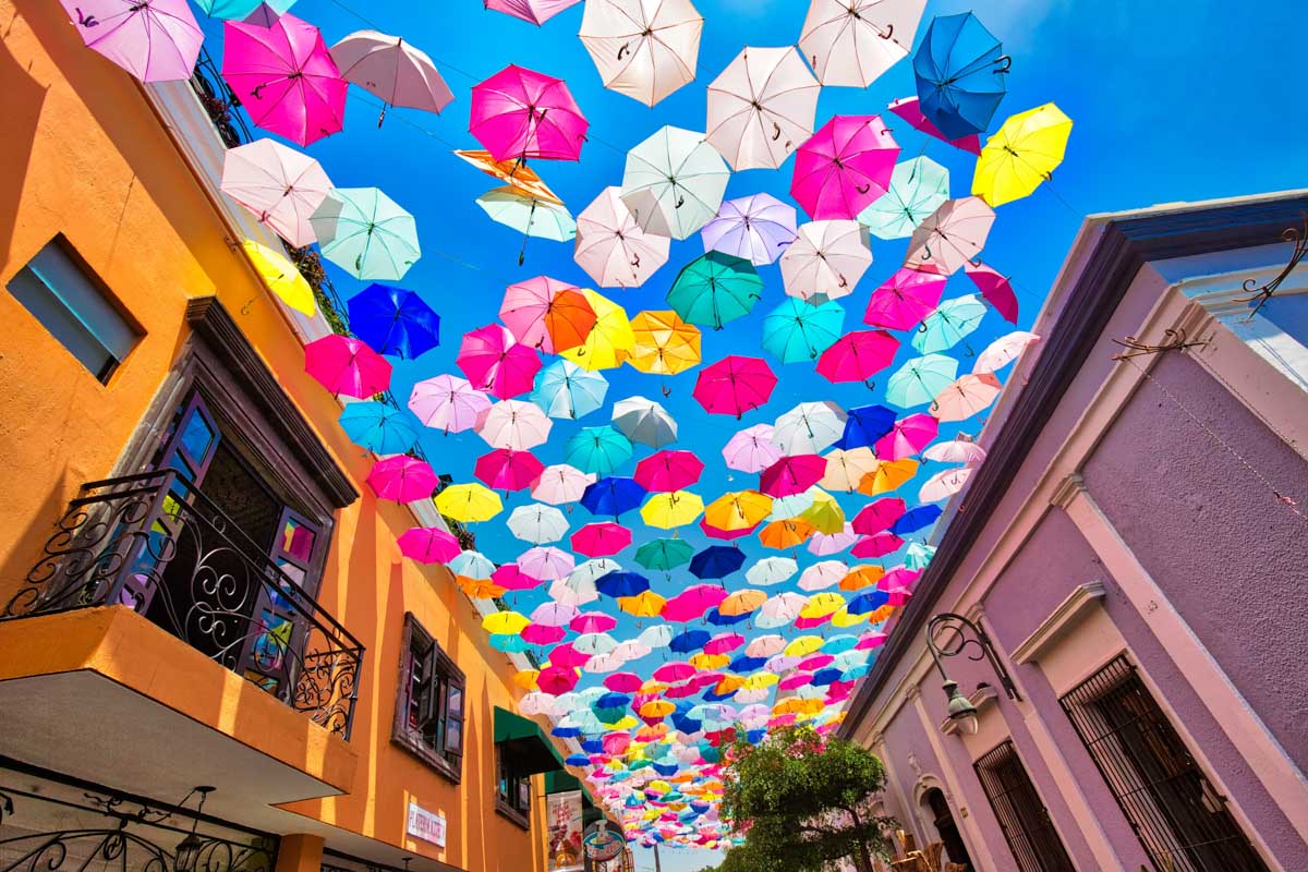 Colorful umbrellas at Tlaquepaque, Guadalajara