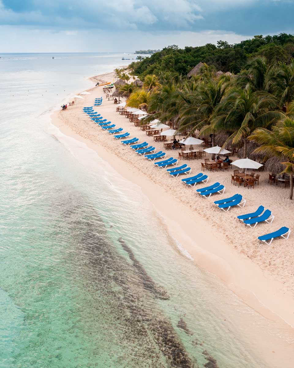 An aerial view of Mr. Sanchos Beach Club, Cozumel, Mexico