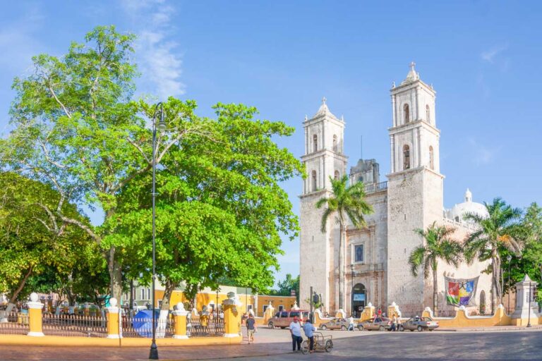 Plaza Grande in Merida, Mexico on a beautiful day