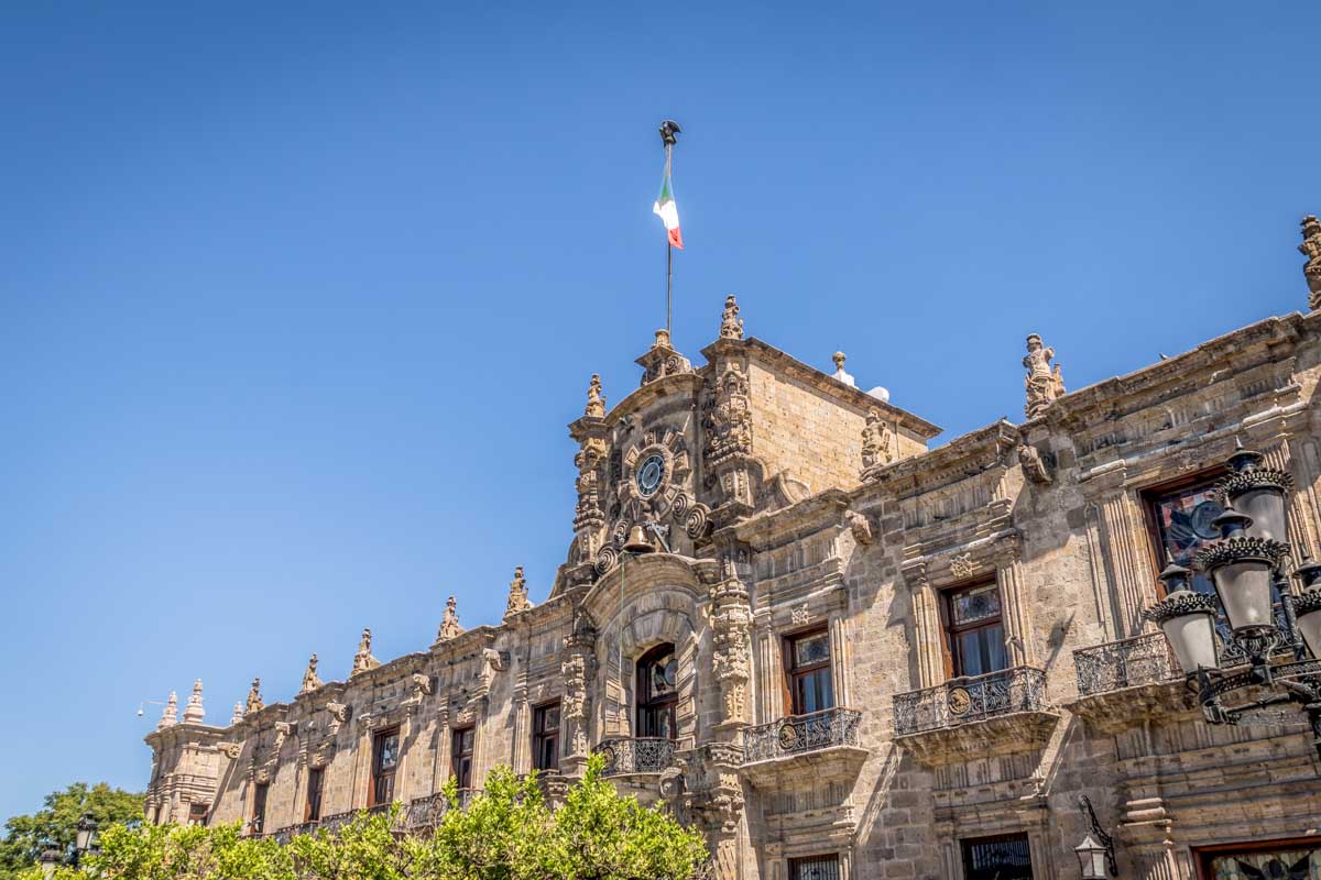 The government palace in Guadalajara, Mexico