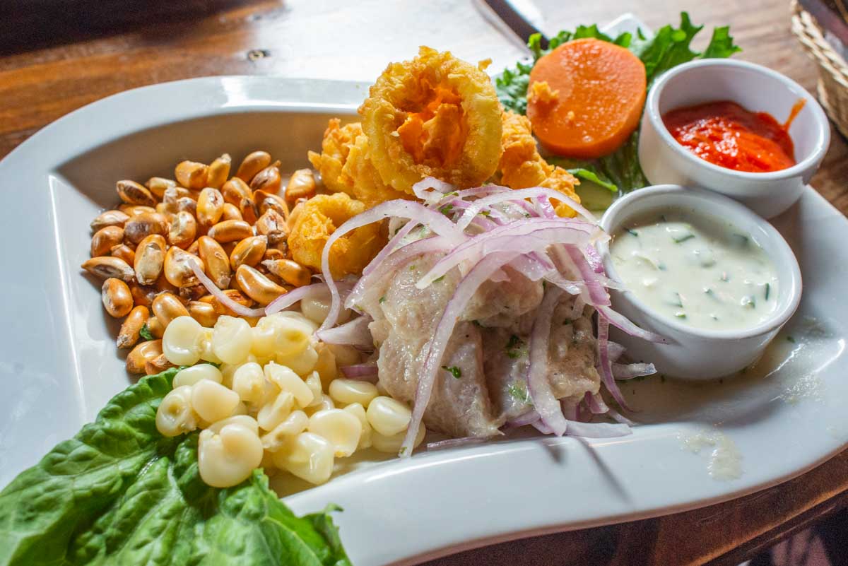A plate of ceviche in Lima