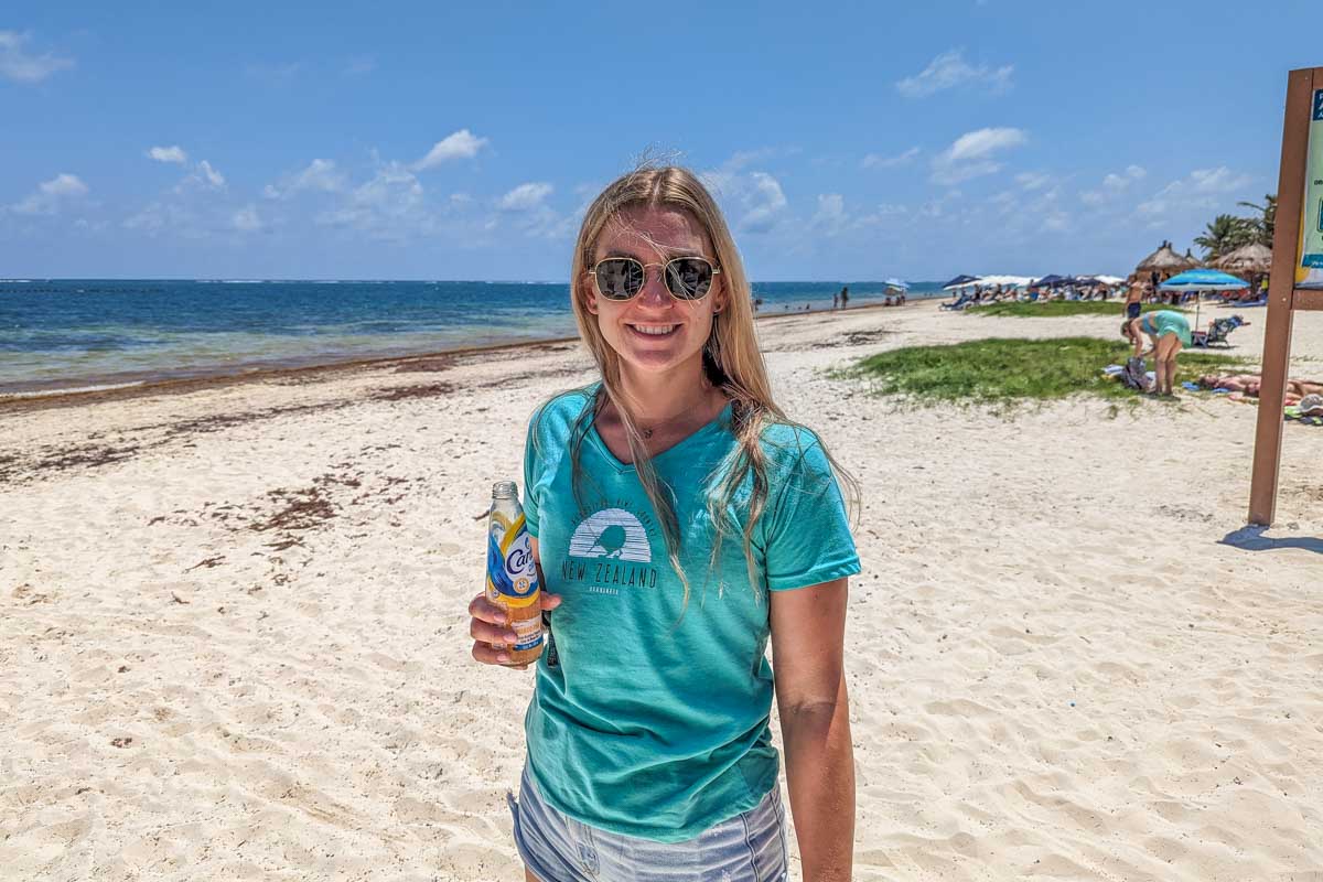 Bailey at Playa Publica in Puerto Morelos Mexico