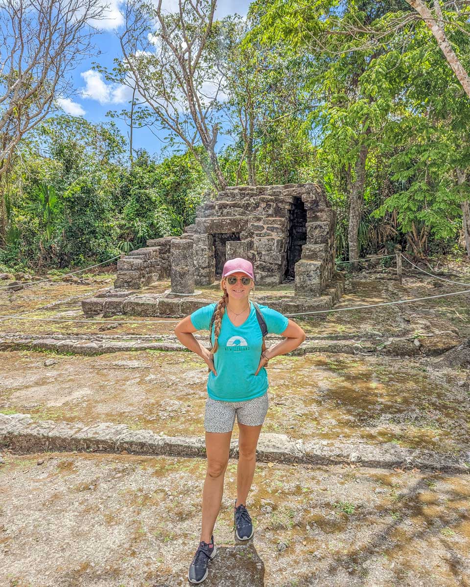 Bailey at Zona Arqueológica San Gervasio on Cozumel, Mexico