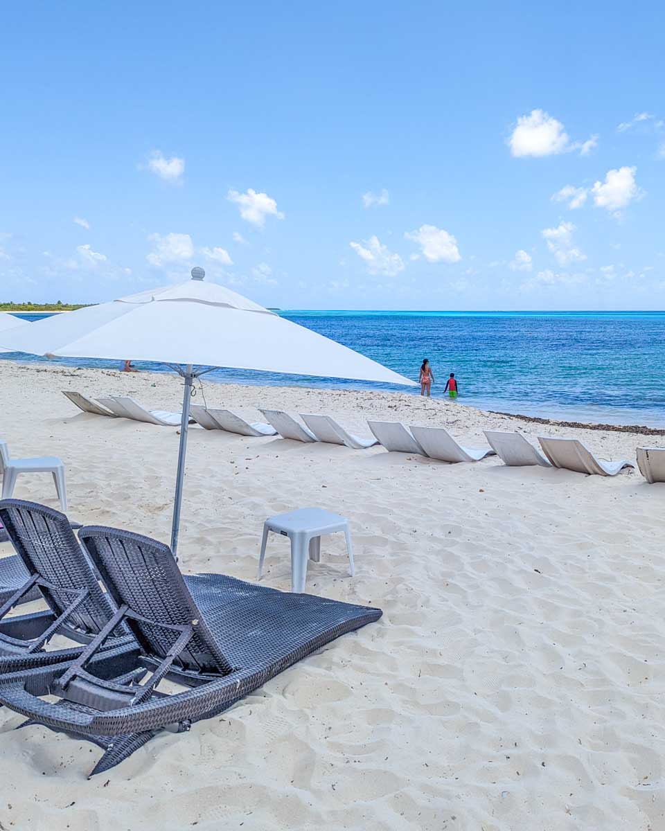 Beach club chairs on Punta Sur Beach Park