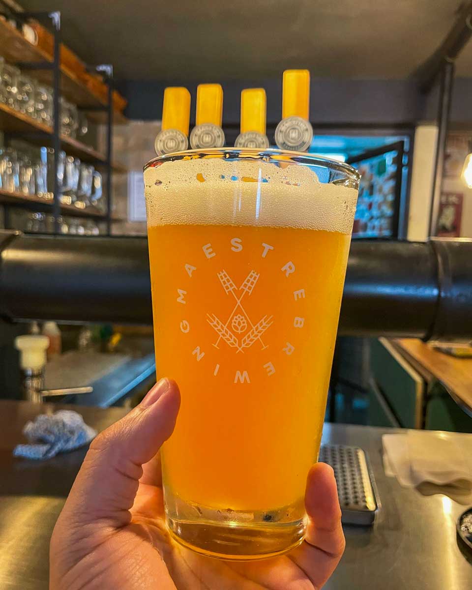 A beer at Cerveceria Maestre, Medellin