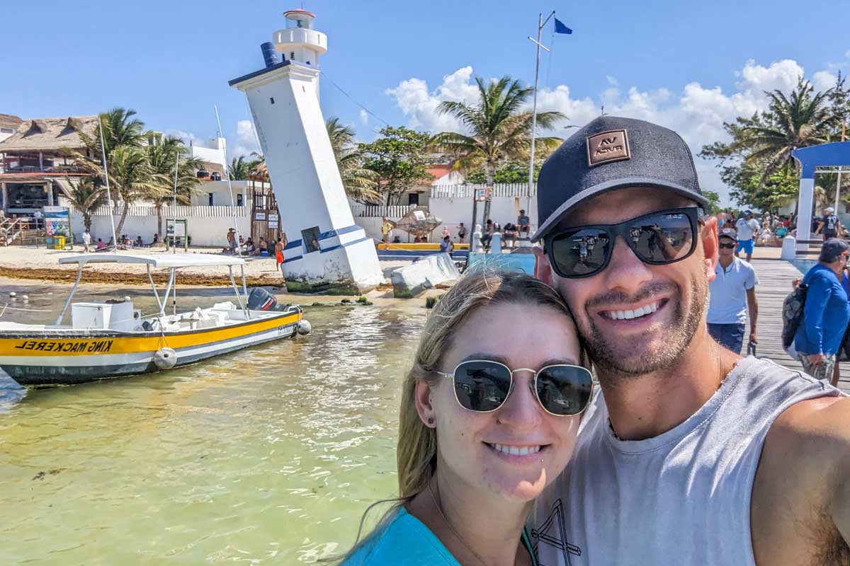 Daniel and Bailey take a selfie in Puerto Morelos Mexico