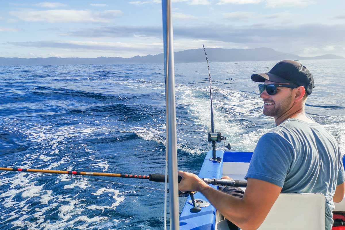 Daniel fishing on Isla Holbox, mexico