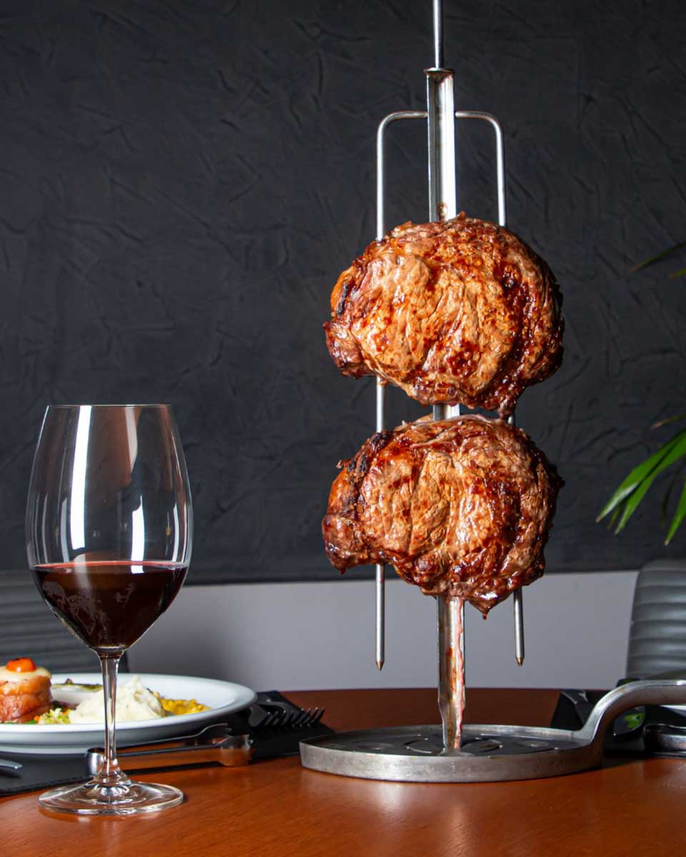 Wine and meat at Divina Carne Cancun, Mexico