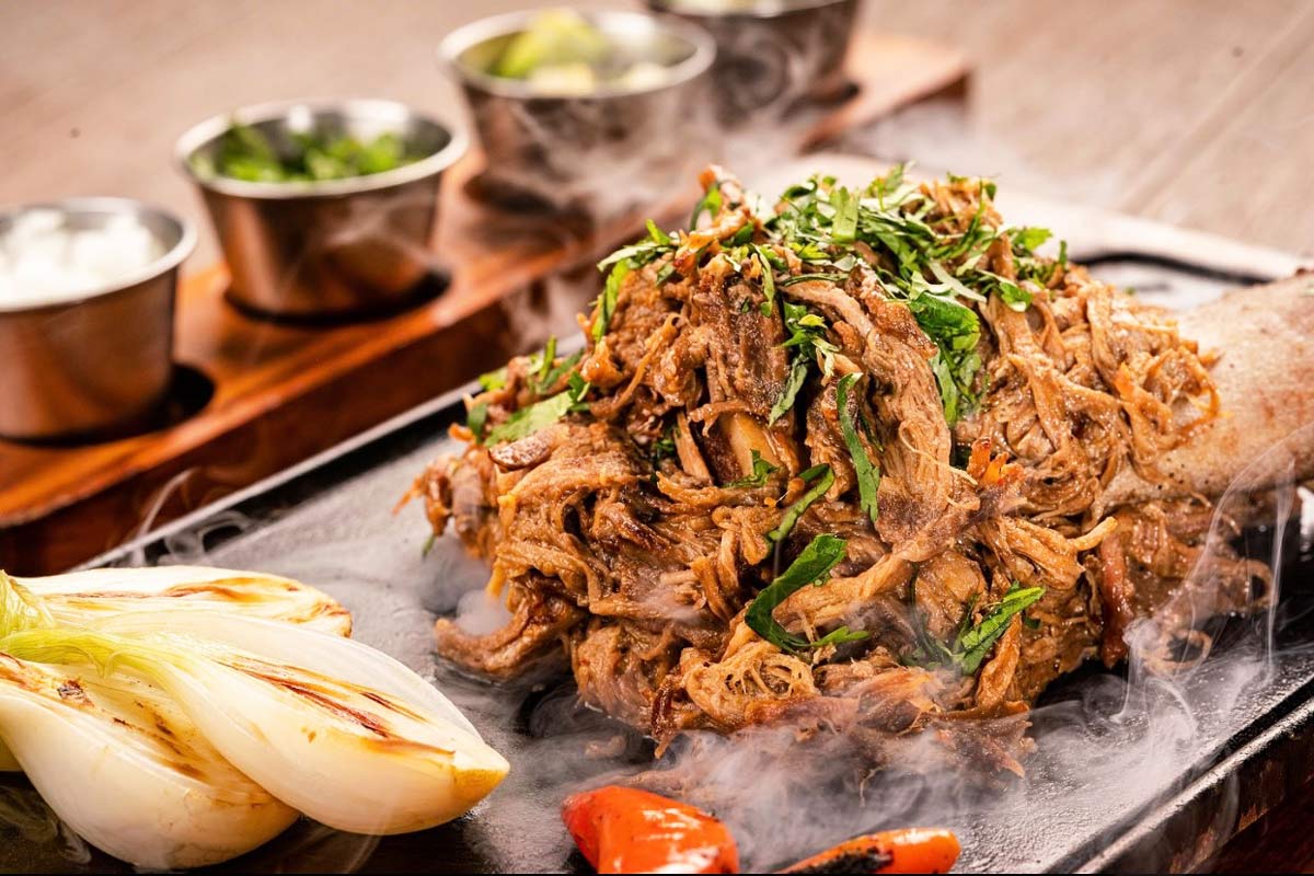 Pulled pork sandwich from Porfirio’s in Cancún, Mexico