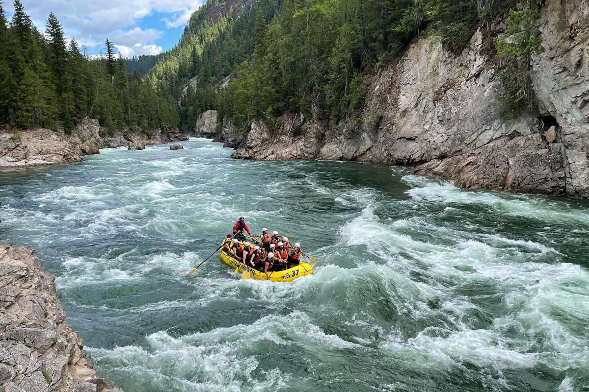 White water rafting down the Clearwater River, Canada