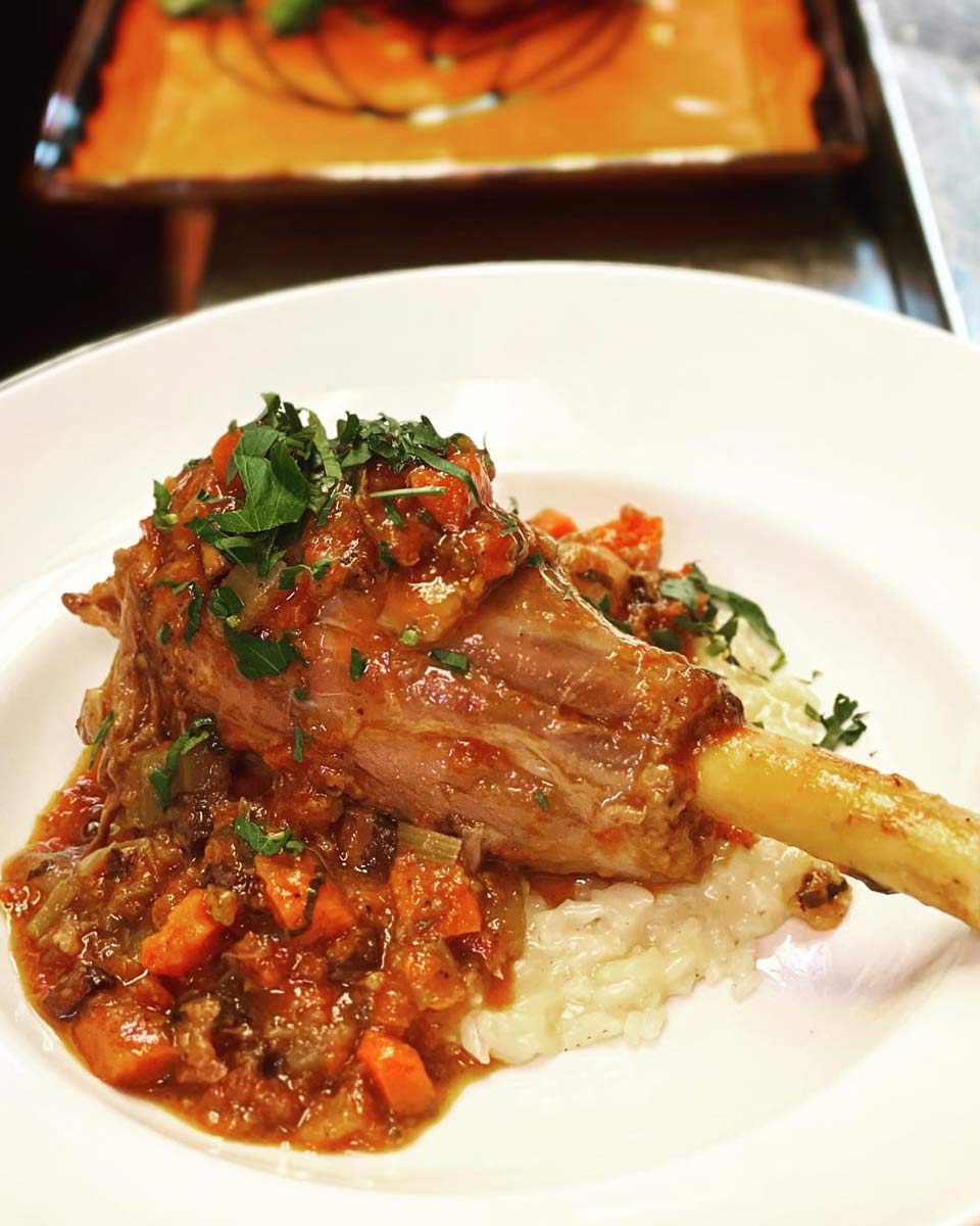 Slow braised lamb shank from La Terrazza in Yaletown, Vancouver
