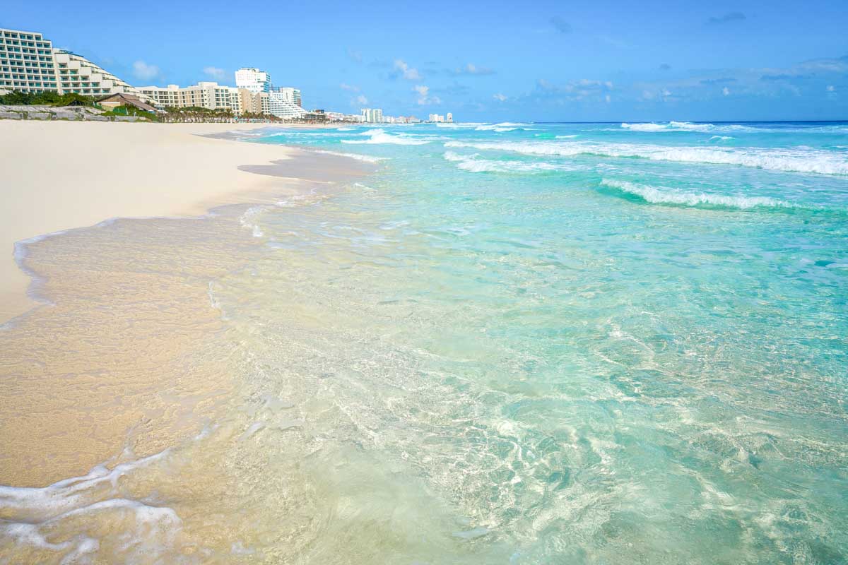 Playa Marlin in Cancun on a beautiful day on the Yucatan, Mexico