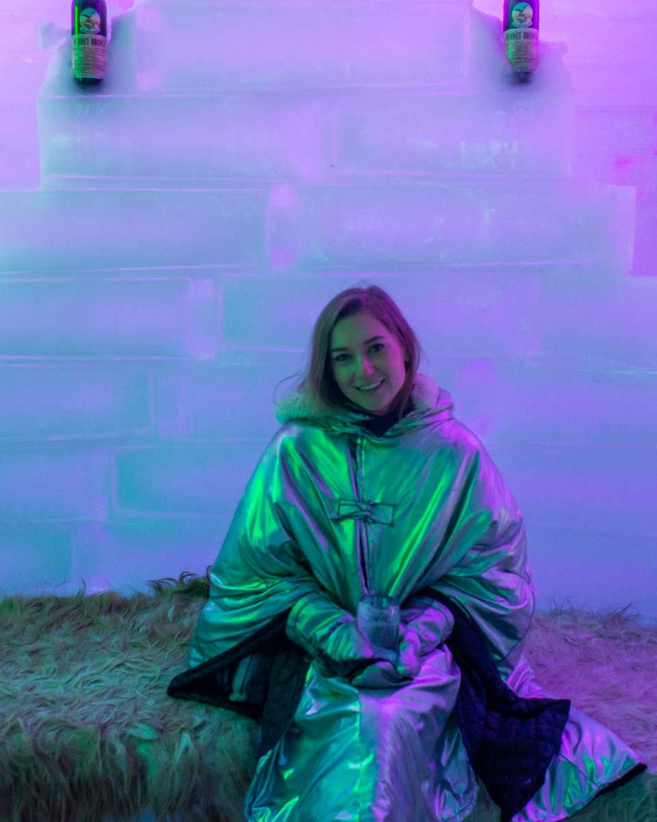 Relaxing at the Isla Mujeres IceBar in Isla Muheres, Mexico