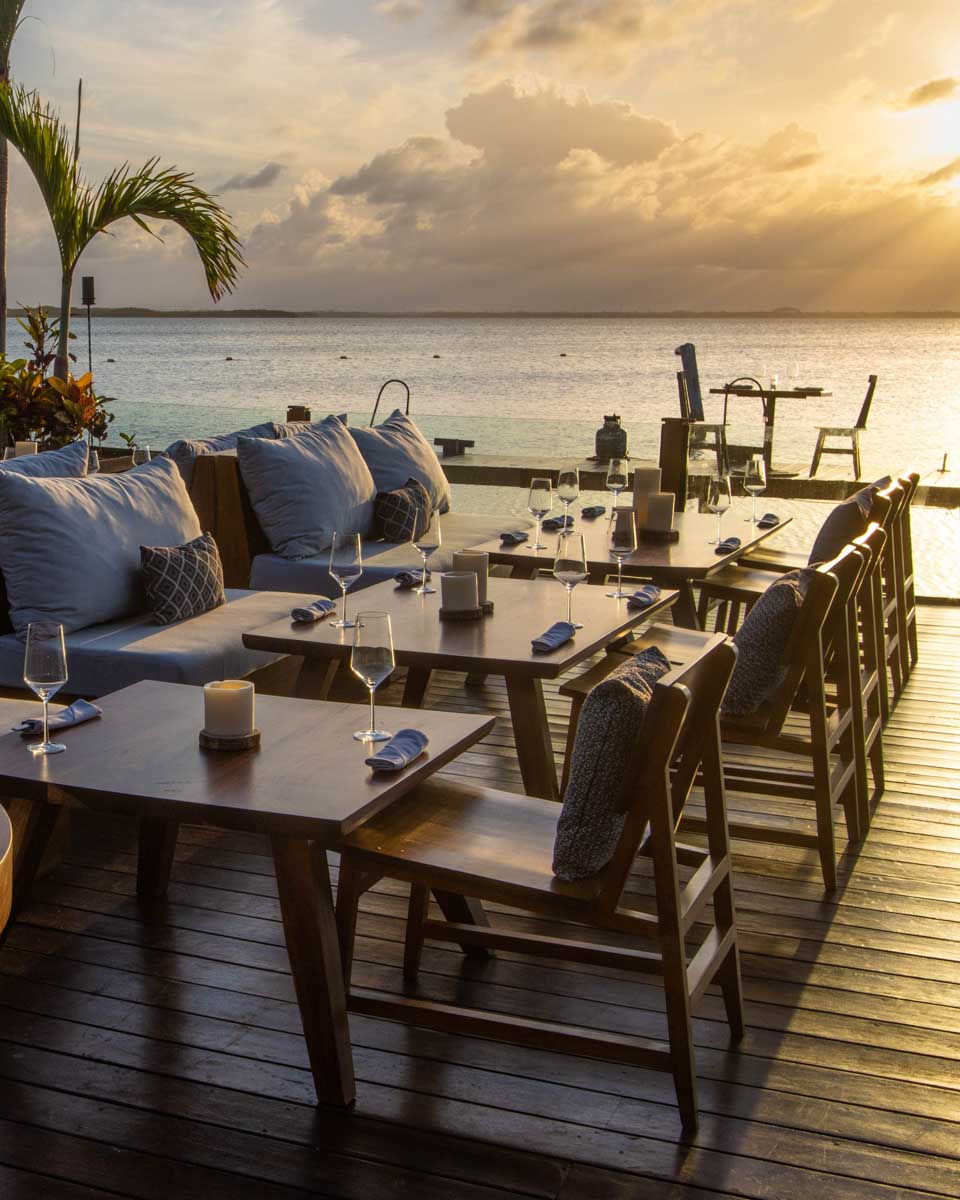 Sunset and view of the ocean at Tora Cancun, Mexico